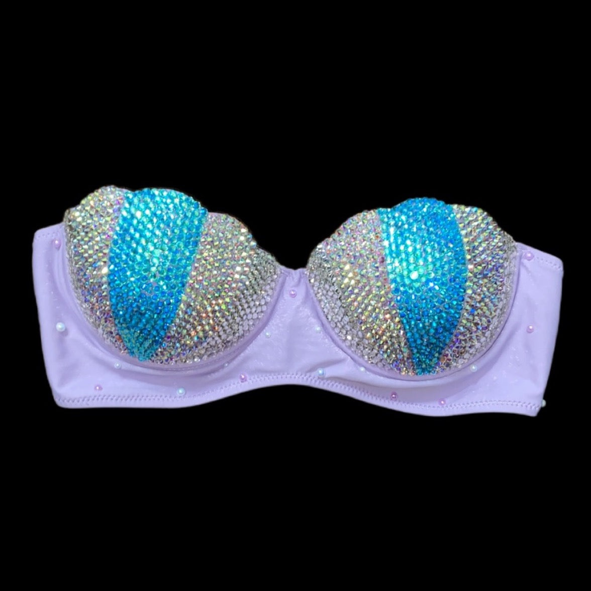 Mermaid Shell Bra In Lilac Size XL