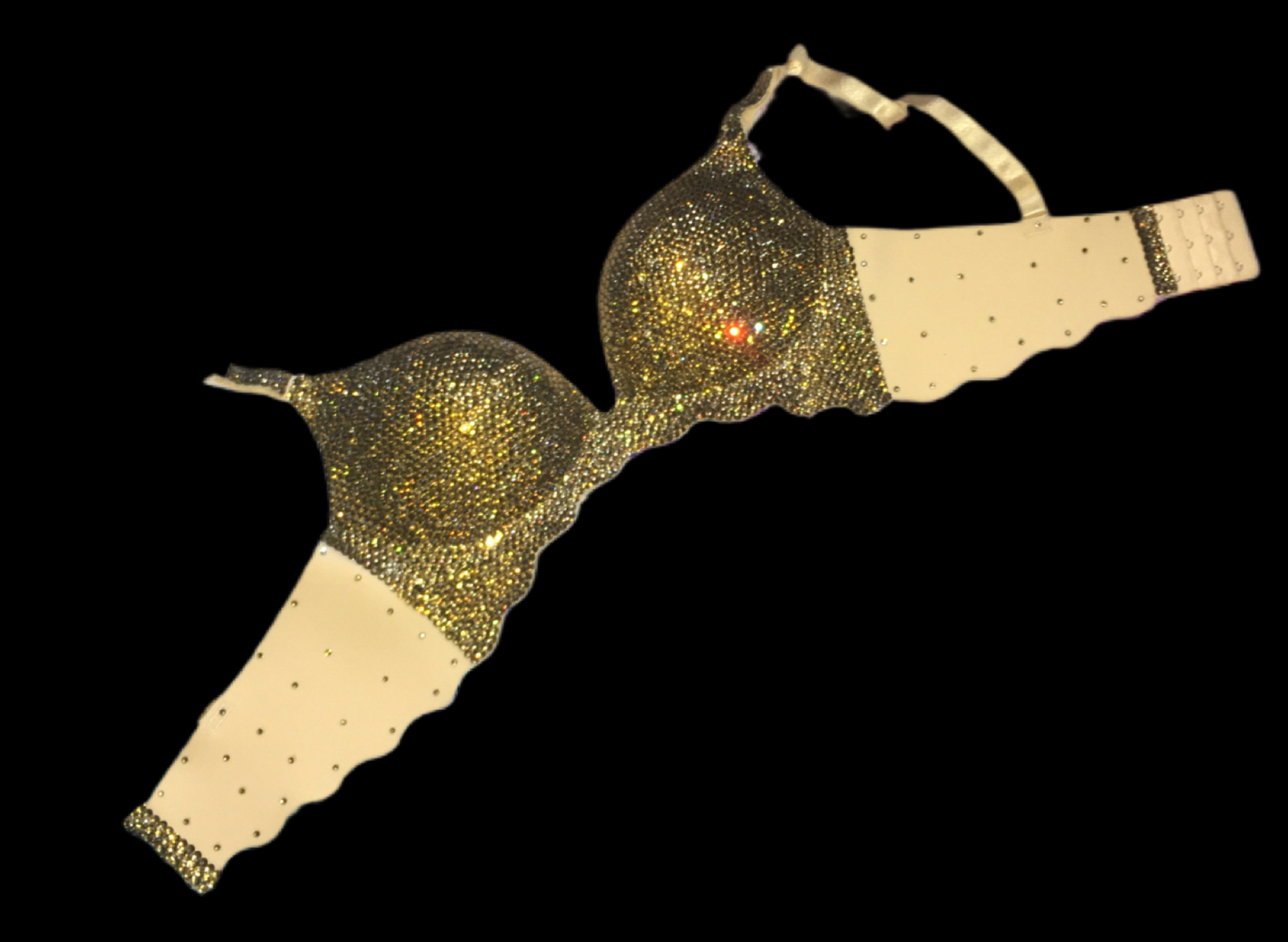 Gold Colorado Topaz Luxe Crystal Diamond Wireless Bra In Nude