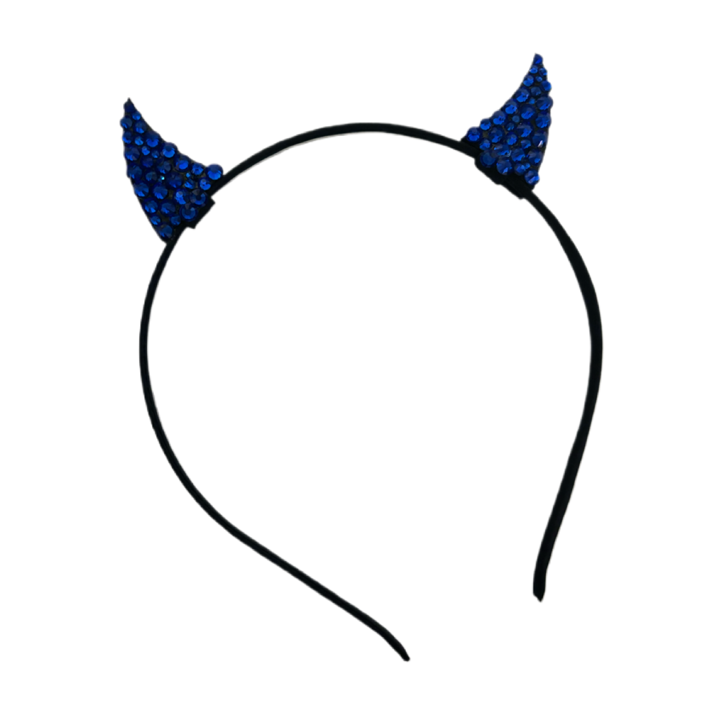 Mini Bling Devil Horn Ears In Sapphire Blue Crystal