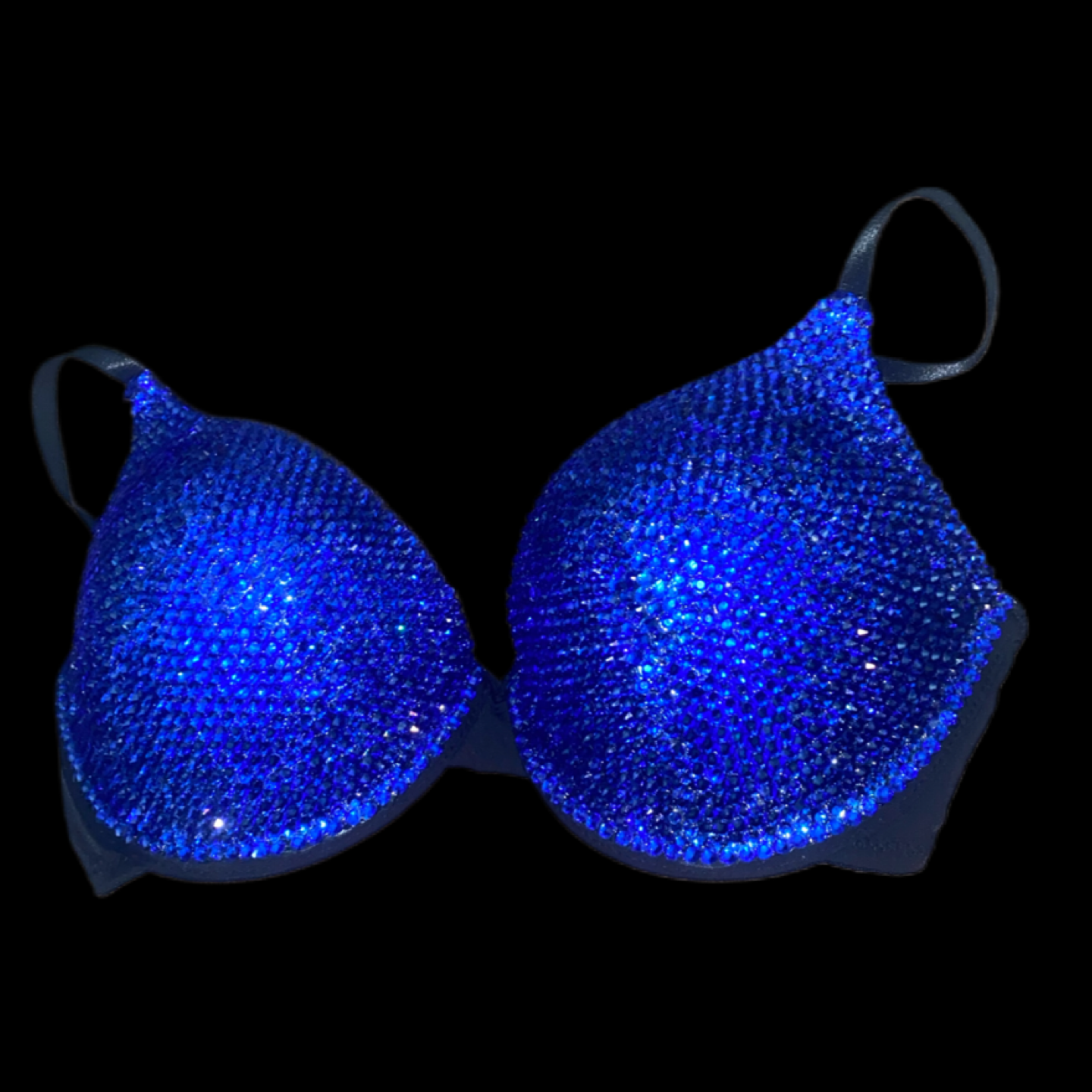 Sapphire Blue Luxe Crystal  T-Shirt Bra In Black