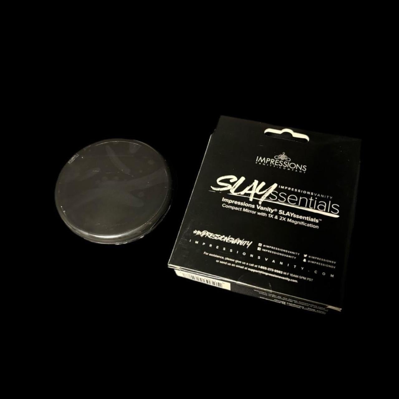 Black And Gold Luxe Crystal Bling Compact Mirror