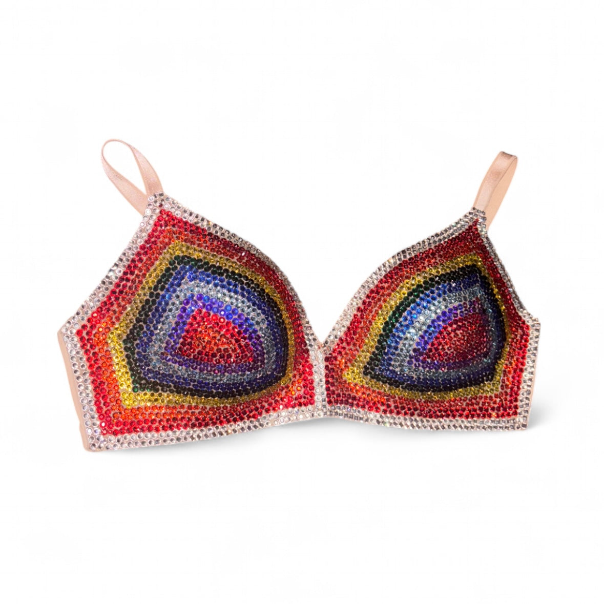 Rainbow Theme Nude Wireless Bra Top Size 34D