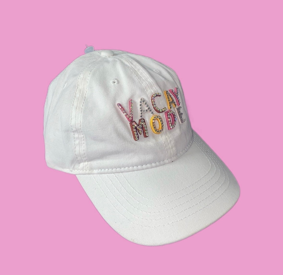 Vacay Mode Luxe Crystal Design Baseball Hat