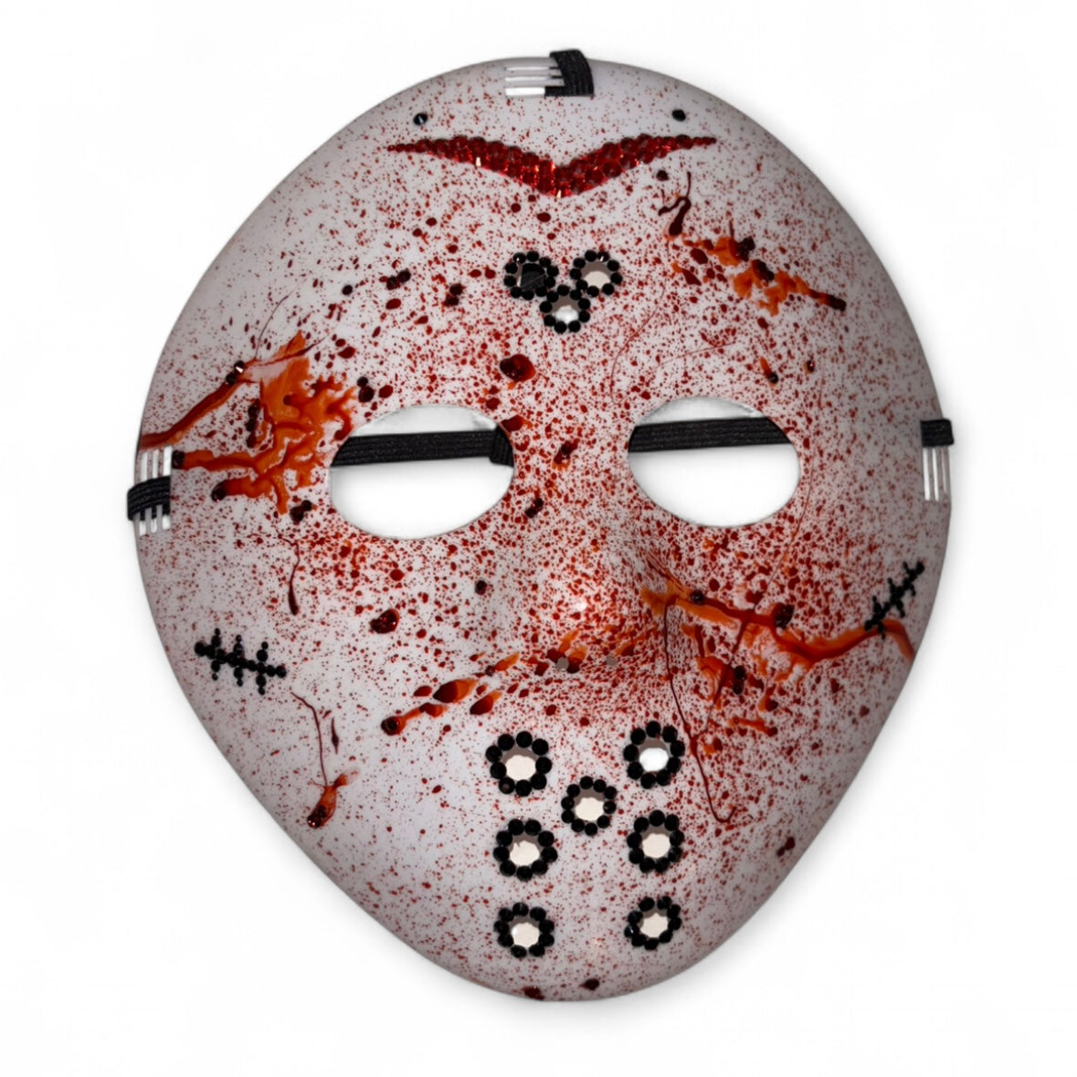 Horror Splash Jason Hockey Mask In Luxe Crystal Red Diamonds