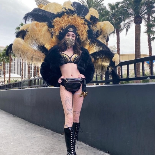 Topaz Gold & Black Drips Crystal Rhinestone T-Shirt Bra In Black