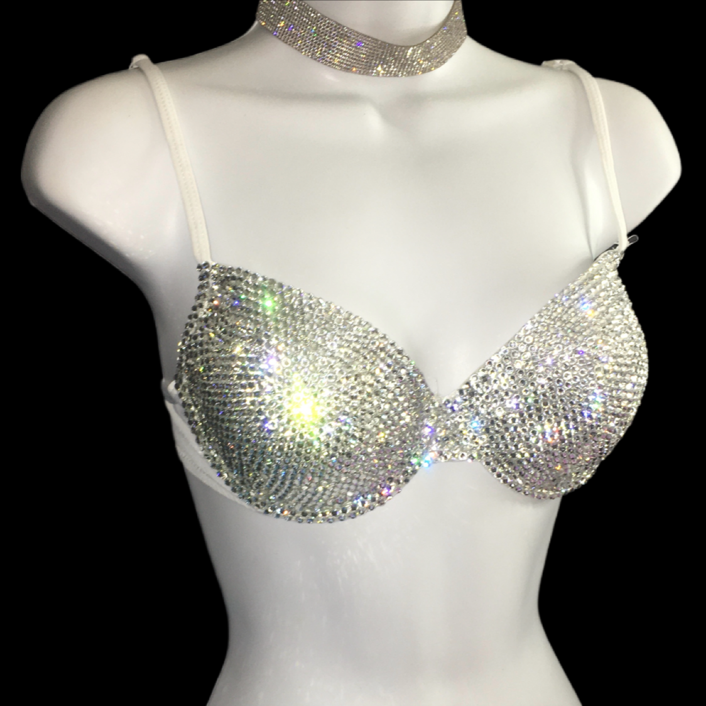 Luxe Diamond Crystal T-Shirt Bra In White
