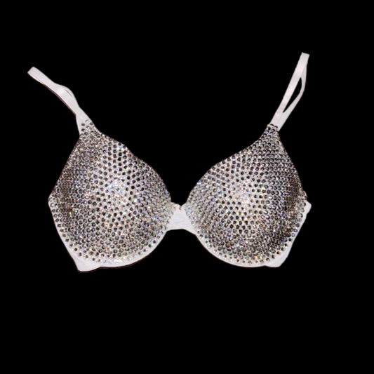 Diamond Crystal T-Shirt Bra In White