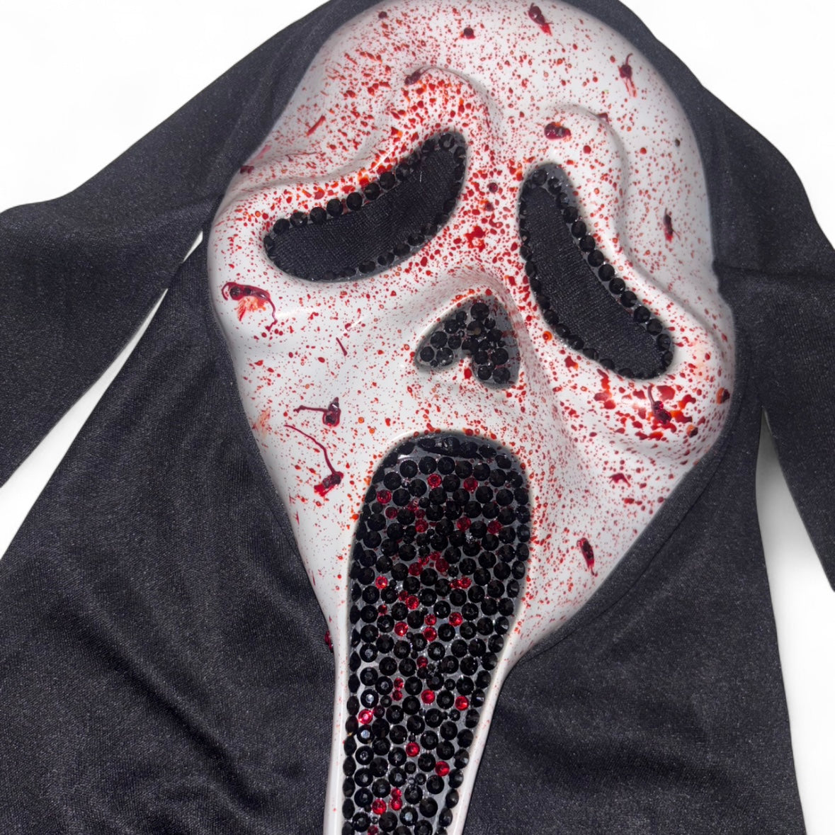 Horror Splash Ghost Face Mask In Luxe Crystal Red Diamonds