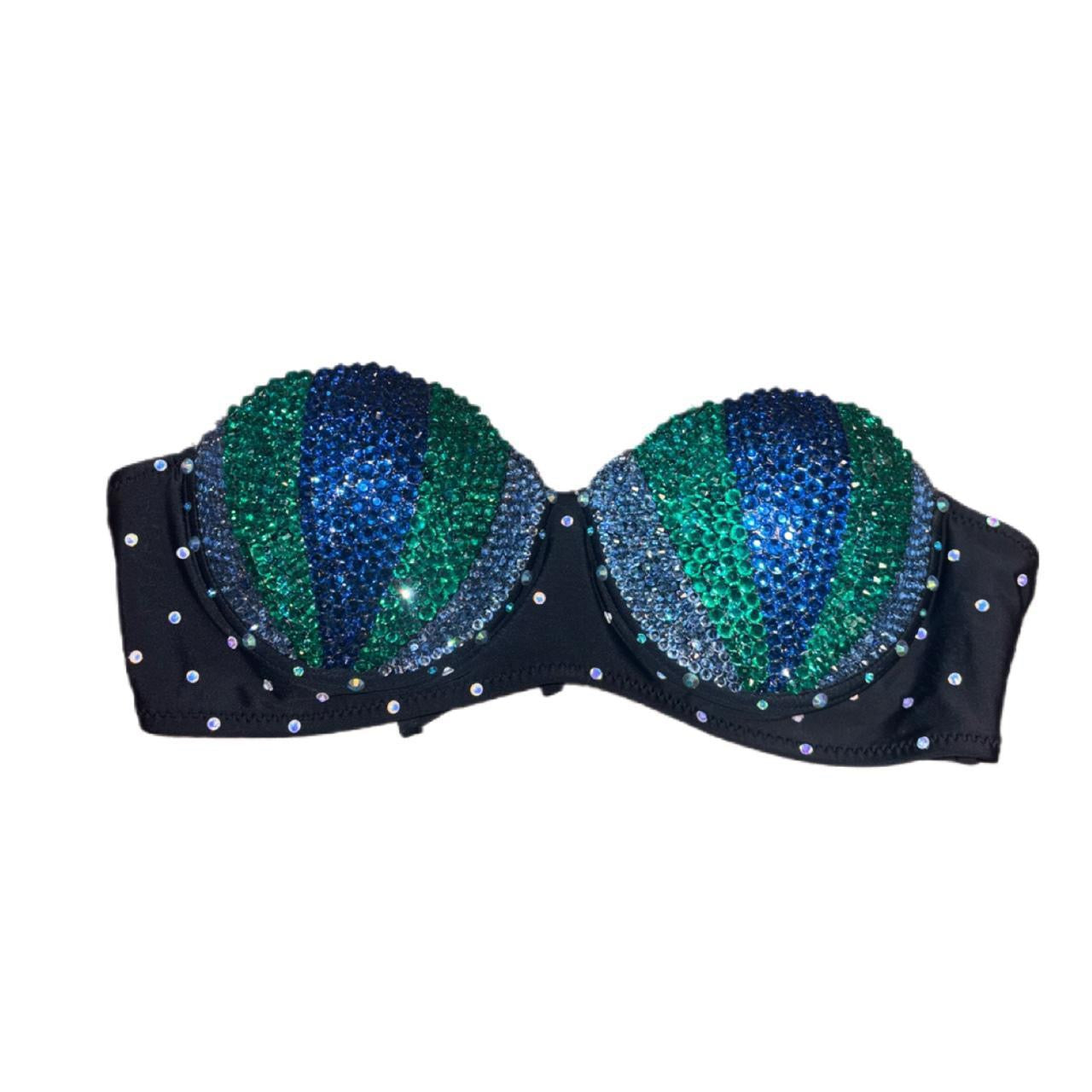 Mermaid Shell Bra In Blue Size M