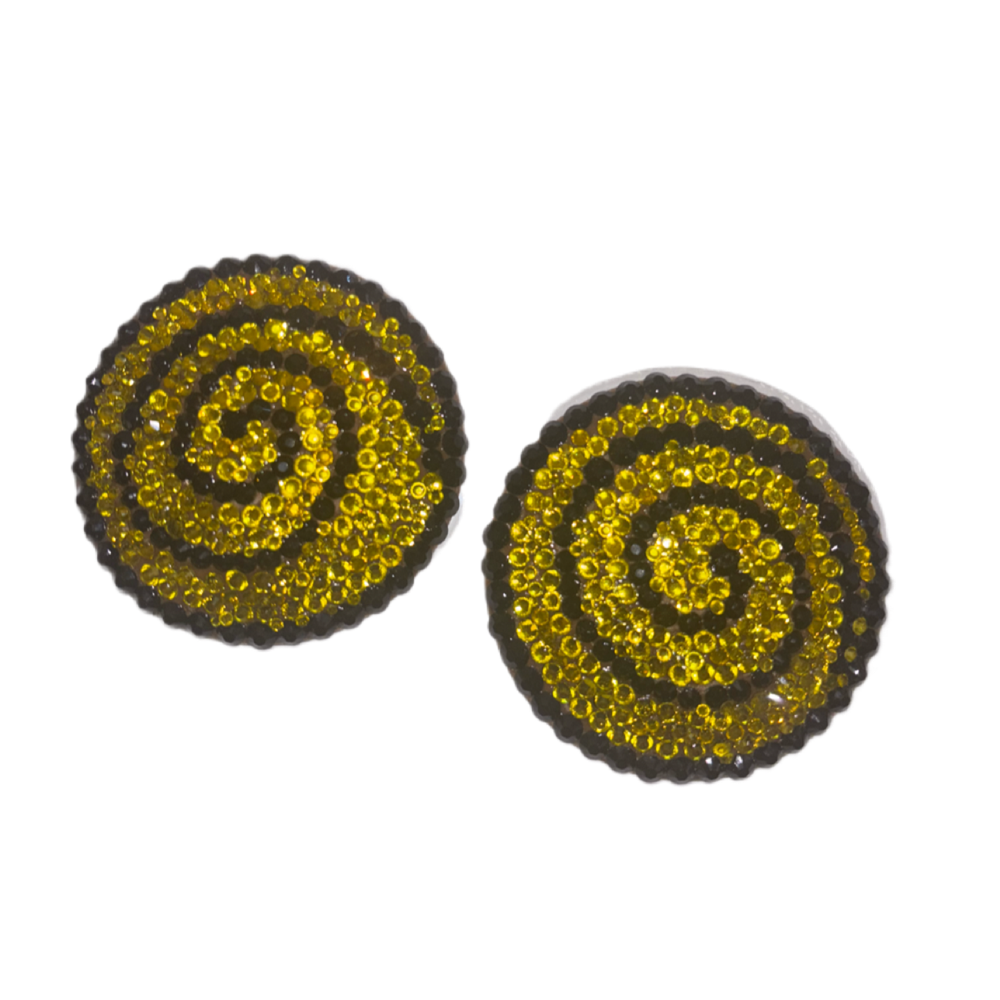 Yellow & Jet Black Swirls Luxe Crystal Pasties