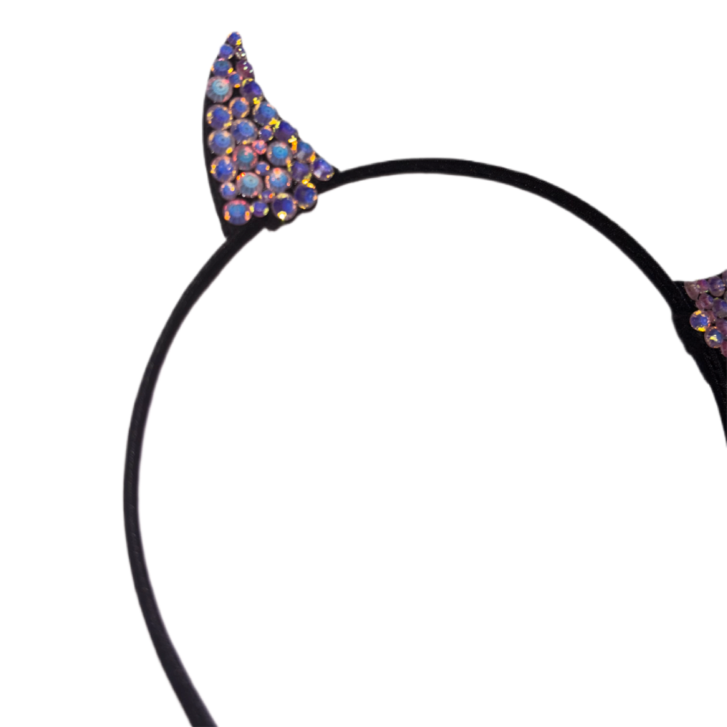 Mini Bling Devil Horn Ears In Pink Luminous