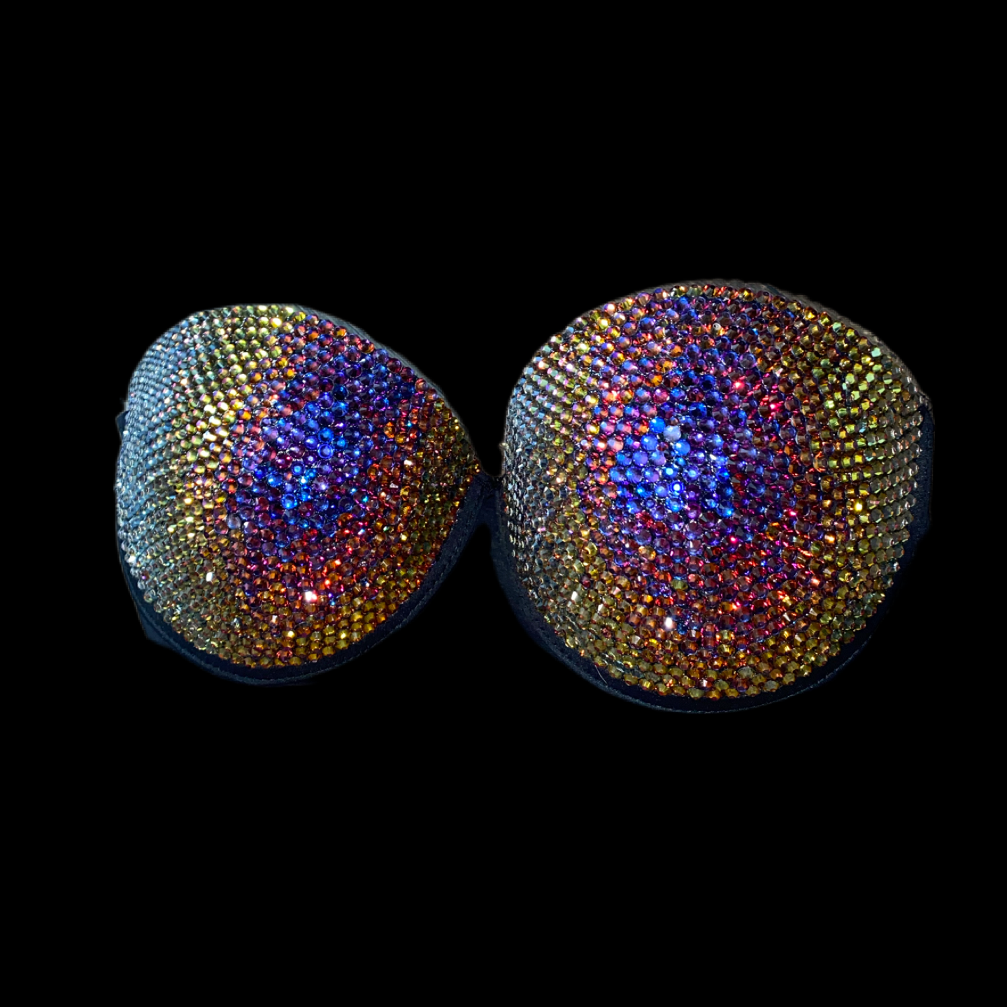 Blue Flame Luxe Crystal Strapless Bra In Black