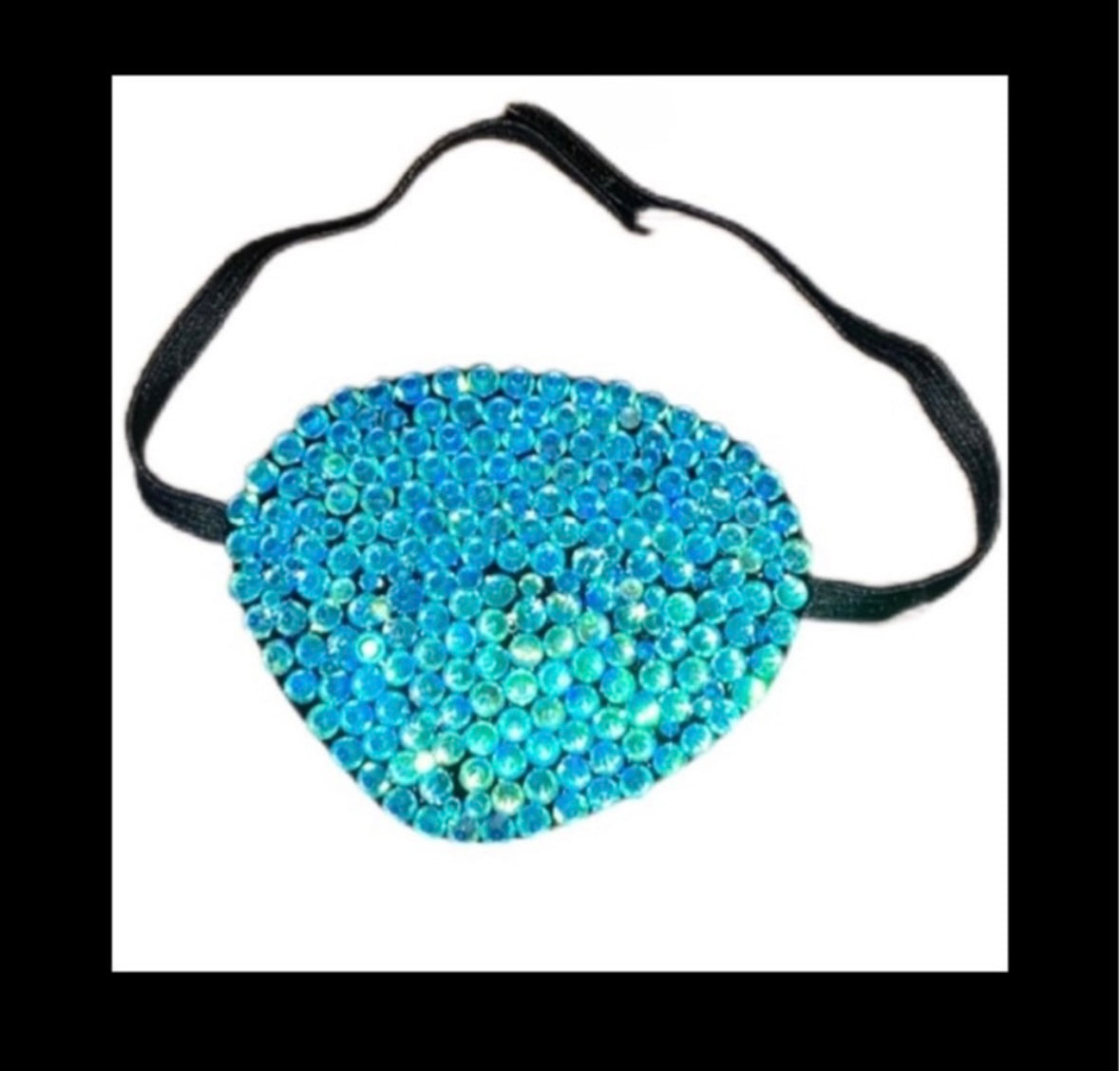 Aquamarine AB Blue Fancy Crystal Eye Patch