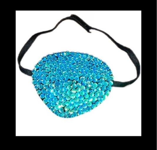 Aquamarine AB Blue Fancy Crystal Eye Patch