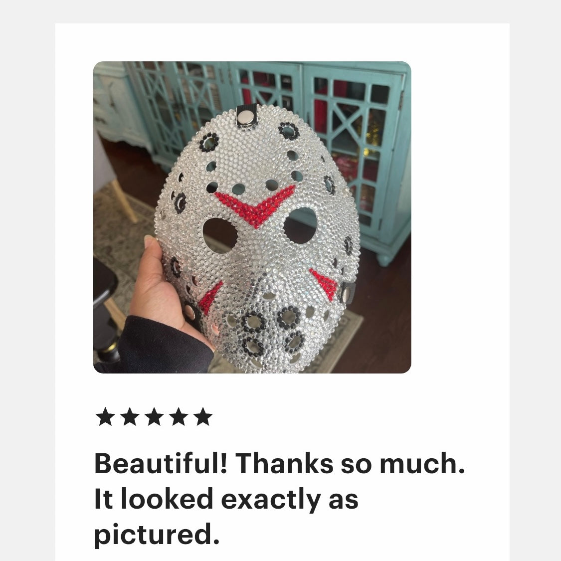 Jason Hockey Mask In Luxe Crystal Diamond