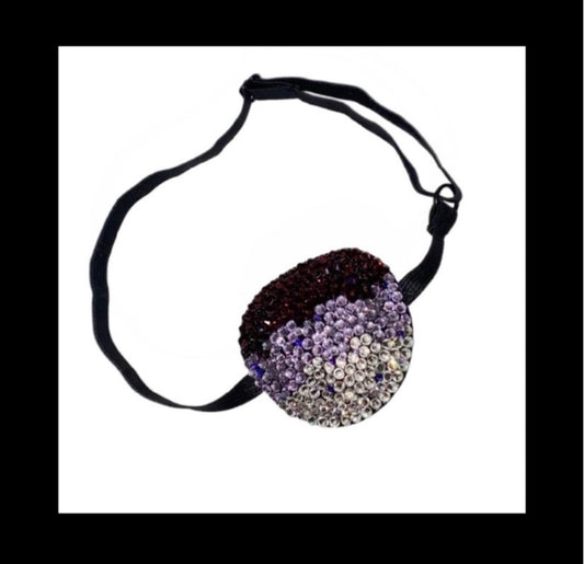 Ombre Purple Mix Padded Adjustable Crystal Eye Patch
