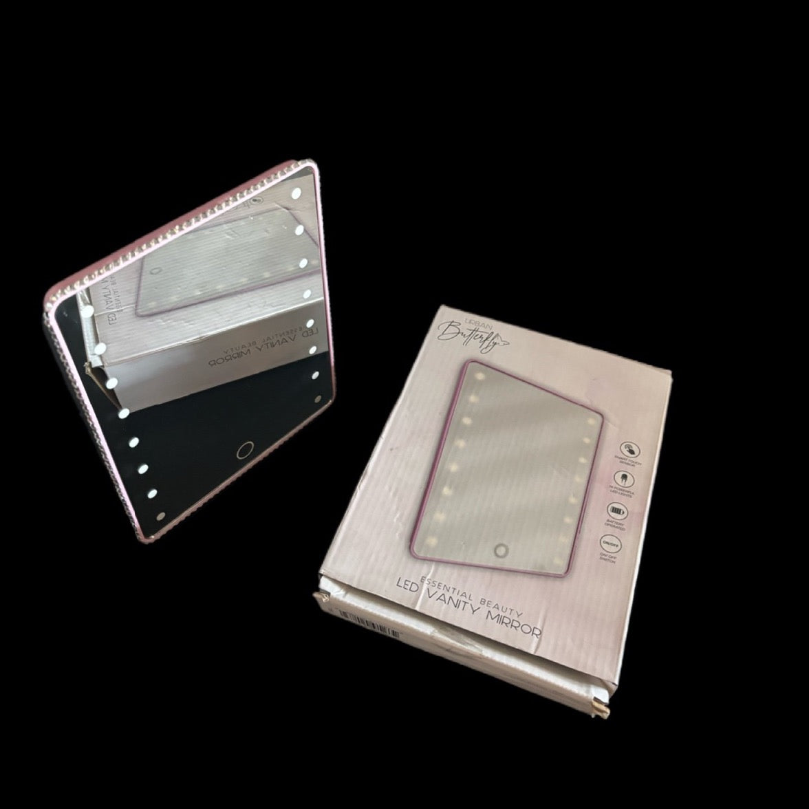 Pink Luxe Crystal Bling LED Mirror