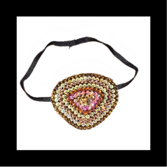 Gold Circles Fancy Crystal Eye Patch