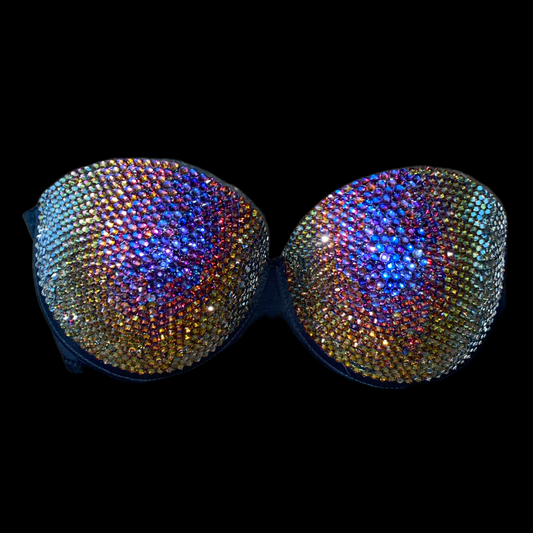 Blue Flame Luxe Crystal Strapless Bra In Black