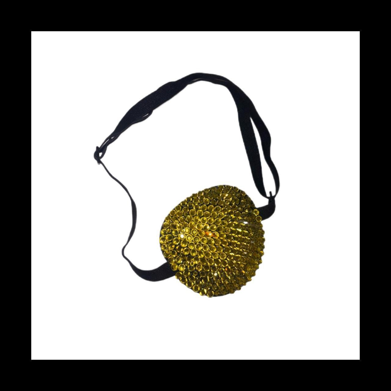 Yellow Padded Adjustable Crystal Eye Patch