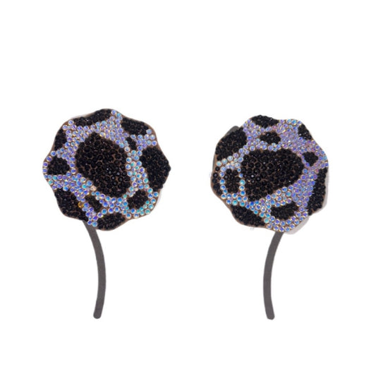 Luminous Black & White Cow Print Design Luxe Crystal Pasties