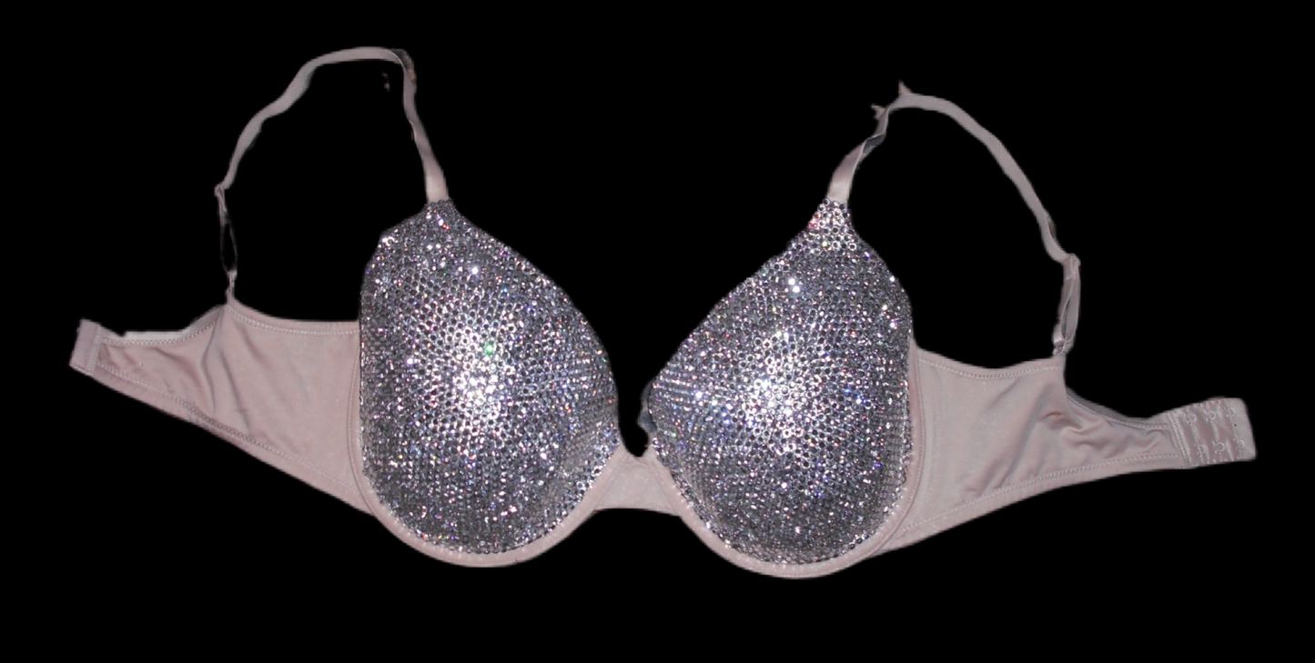 Luxe Diamond Crystal T-Shirt Bra In Nude