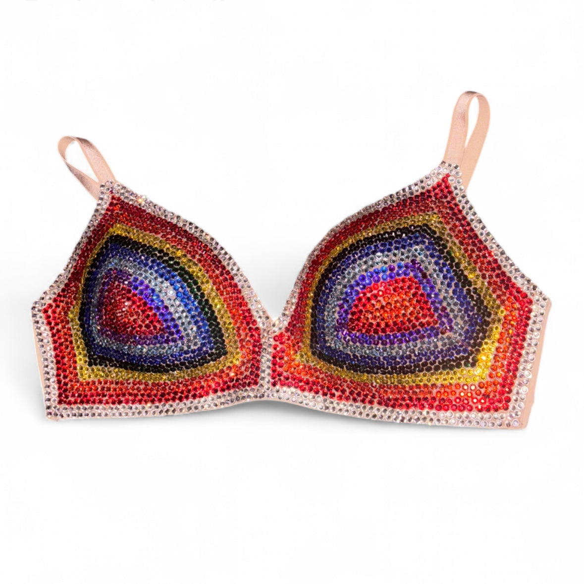 Rainbow Theme Nude Wireless Bra Top Size 34D