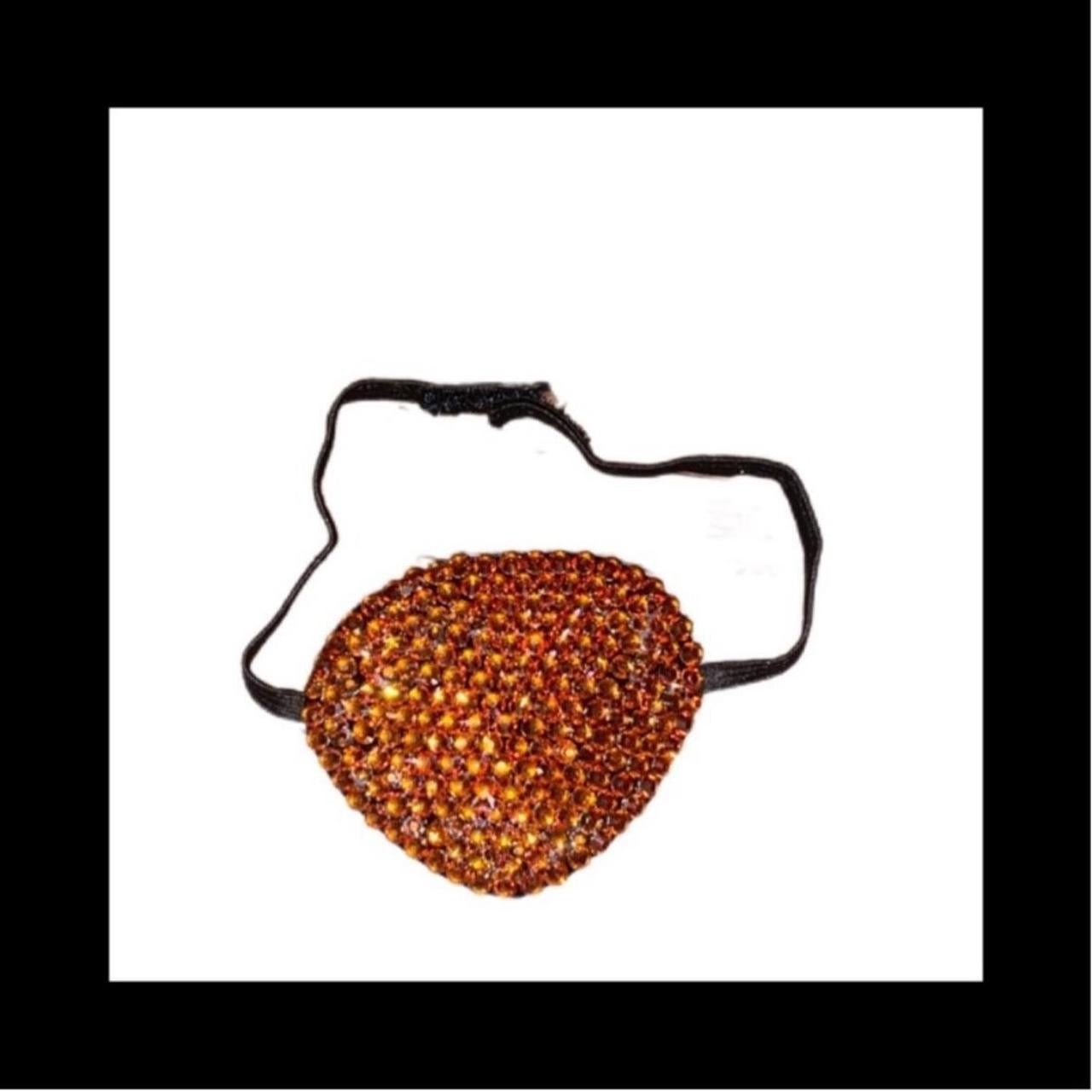 Amber Gold Fancy Crystal Eye Patch