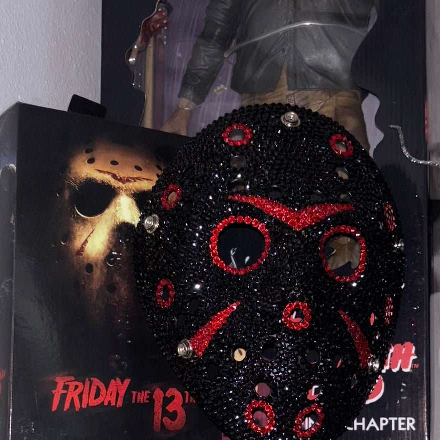 Jason Hockey Mask In Jet Black Crystal