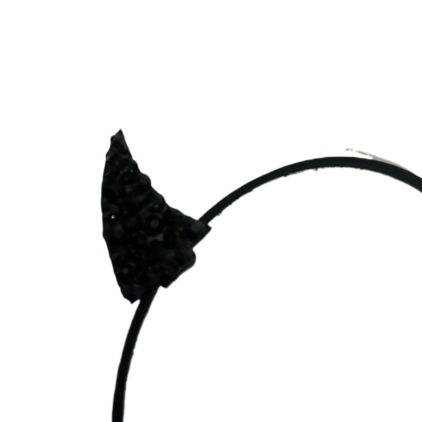 Mini Bling Devil Horn Ears In Jet Black