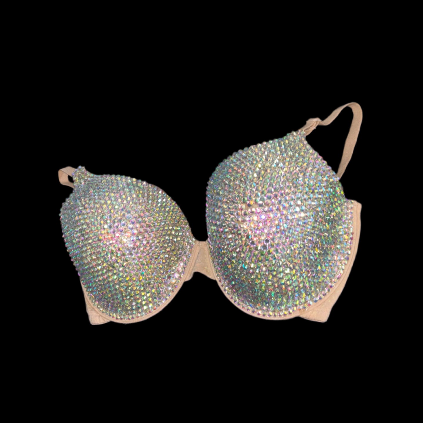 Crystal AB Iridescent T-Shirt Bra In Nude