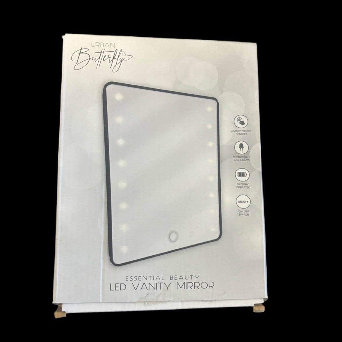 Black Luxe Crystal Bling LED Mirror