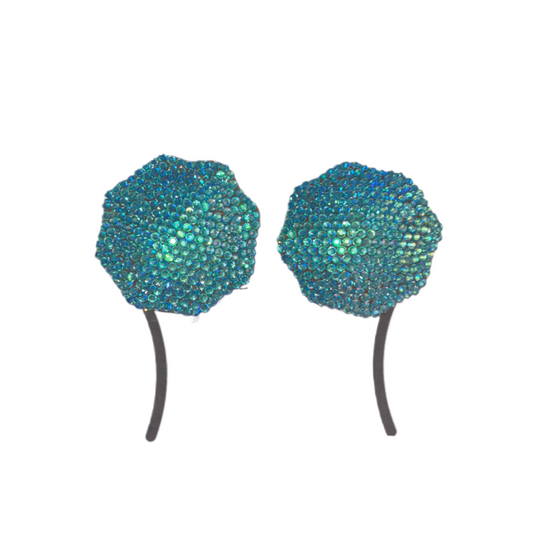 Aquamarine Blue AB iridescent Luxe Crystal Pasties