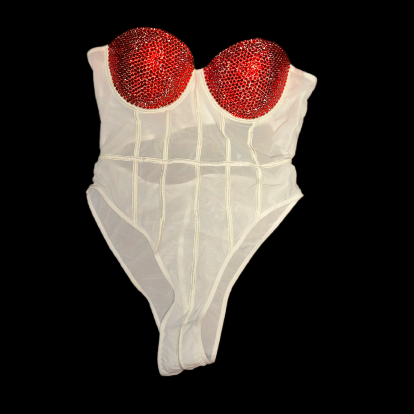 Siam Red Crystal Rhinestone Corset