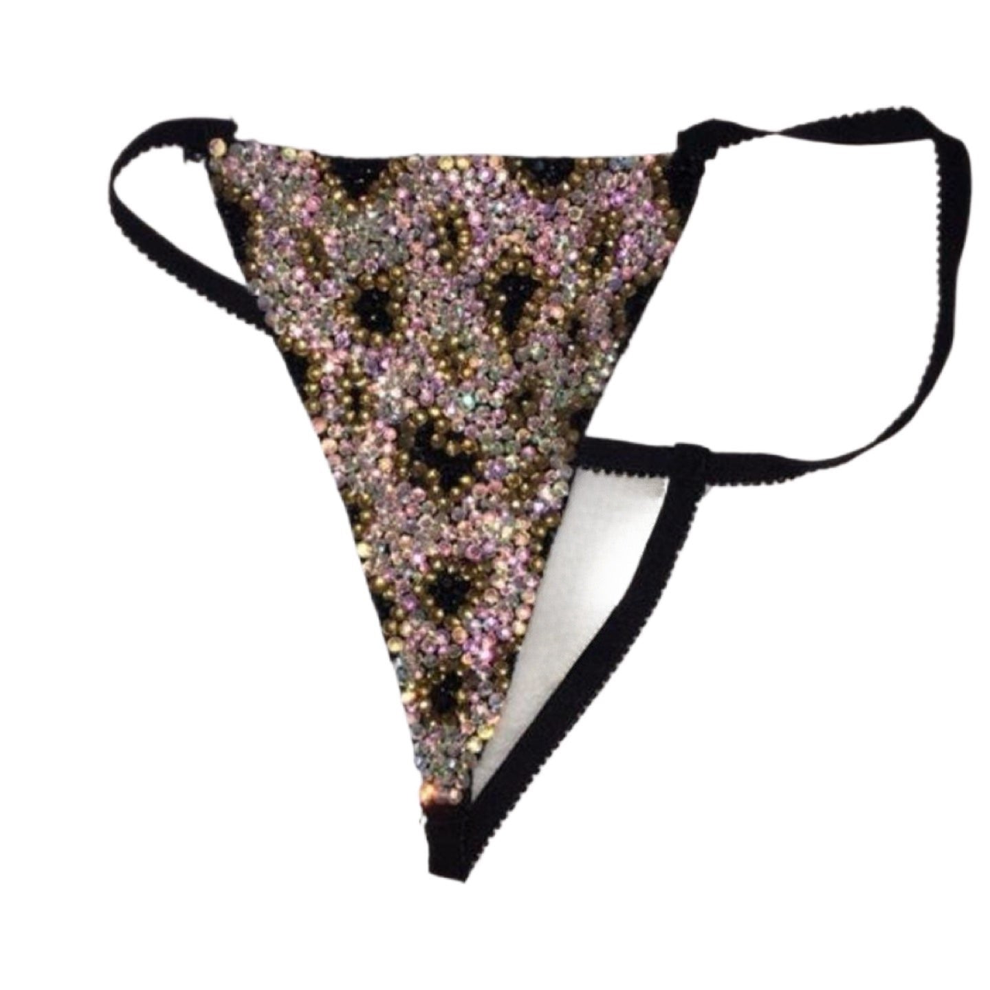 Leopard Print Crystal Diamond Rhinestone Pantie