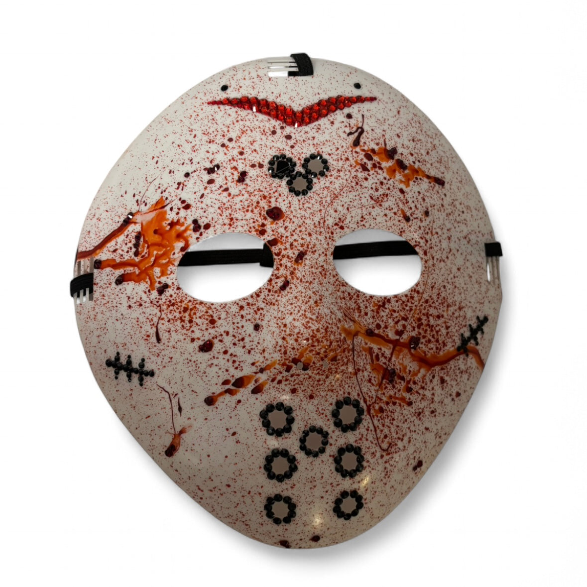 Horror Splash Jason Hockey Mask In Luxe Crystal Red Diamonds