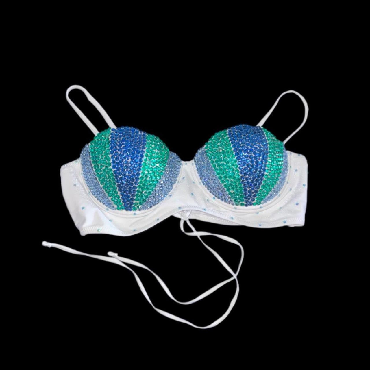Mermaid Shell Bra In Blue Mix Size M