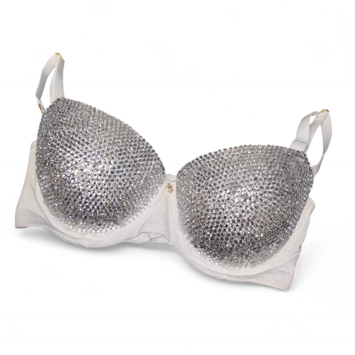 White Crystal Bra Top Size 34D