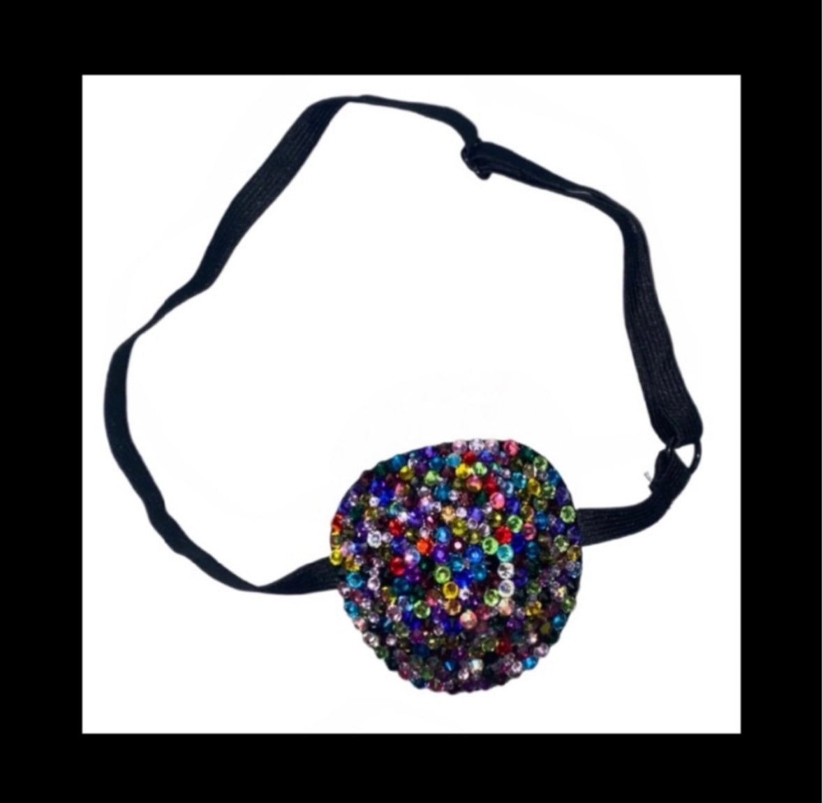 Multi Colour Dark Mix Padded Adjustable Crystal Eye Patch