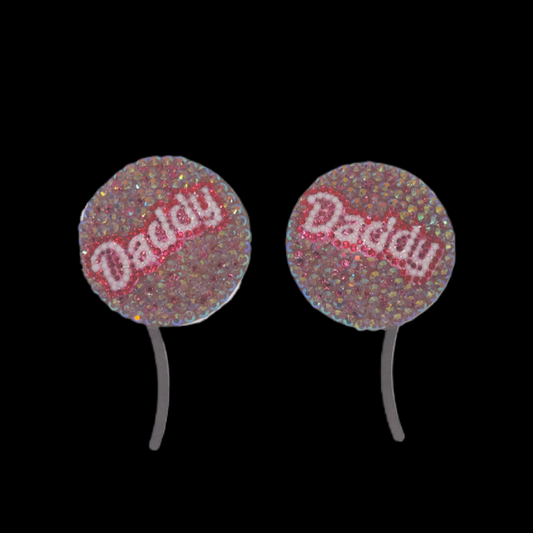 Daddy Theme Pink Crystal Pasties