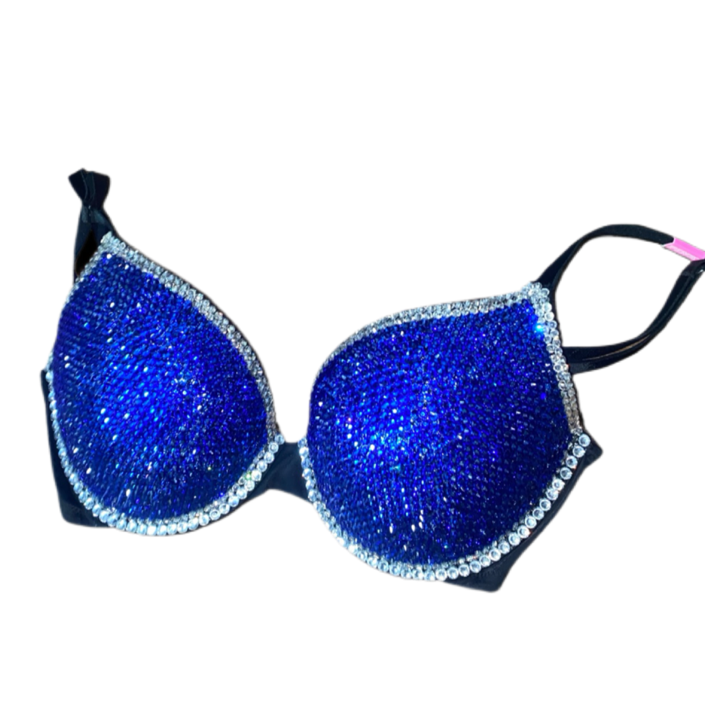 Sapphire Blue & Luxe Crystal Duo T-Shirt Bra In Black