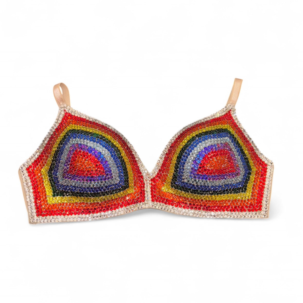 Rainbow Theme Nude Wireless Bra Top Size 34D