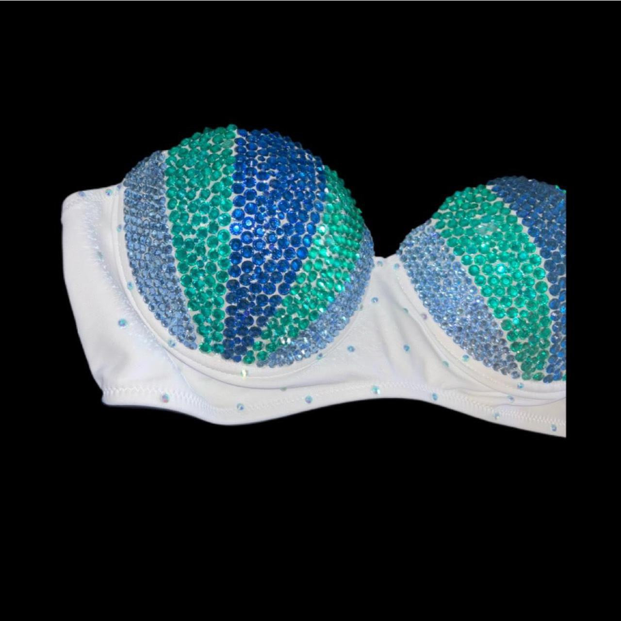 Mermaid Shell Bra In Blue Mix Size M