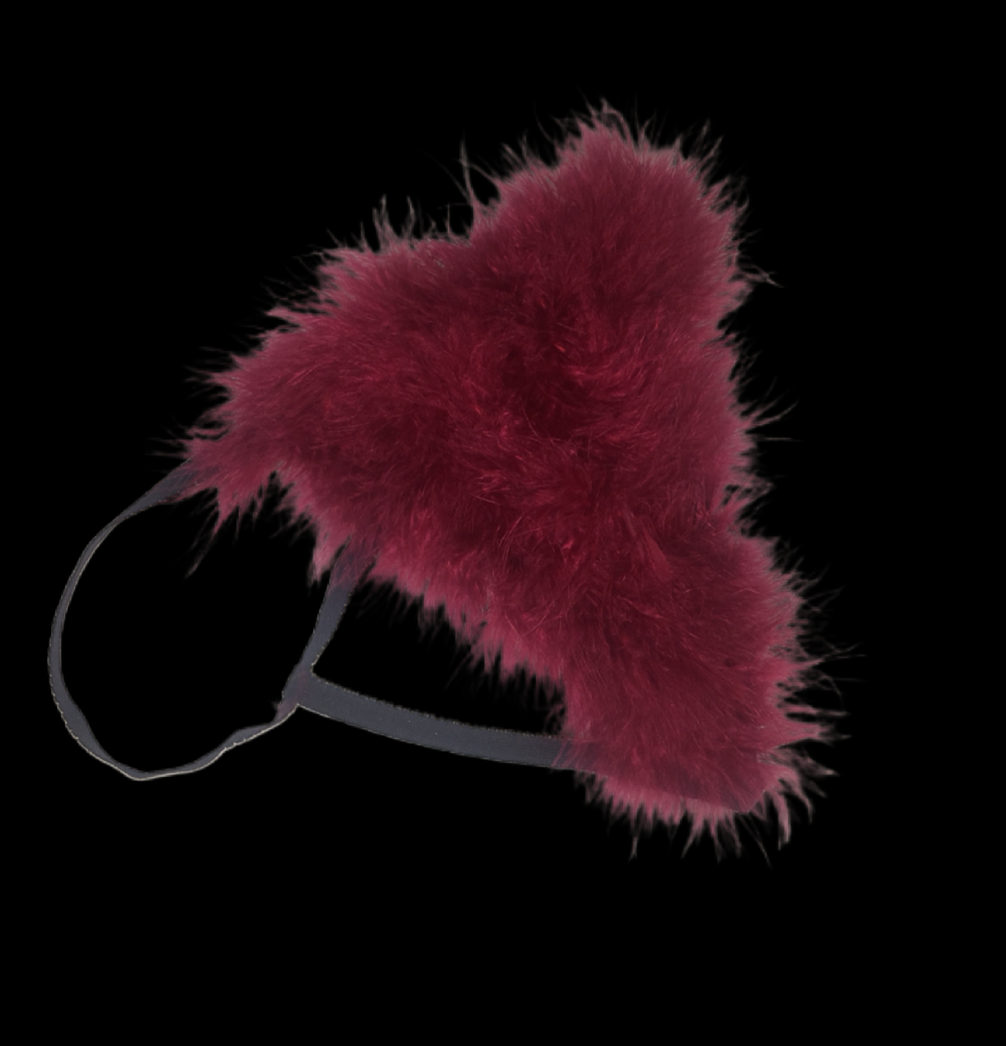 Burgundy Red Feather Pantie