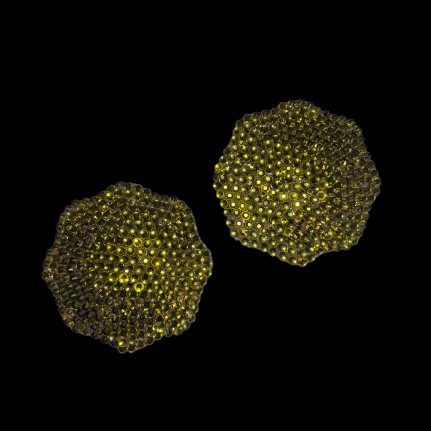 Olive Green Luxe Crystal Pasties