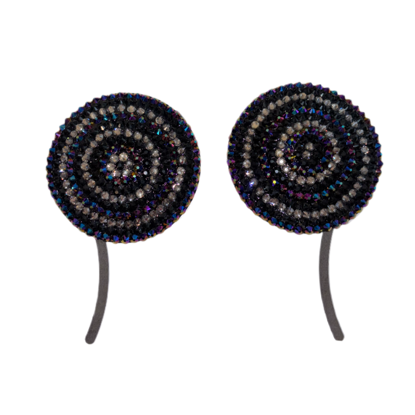 Jet Black Mix Circles Luxe Crystal Pasties
