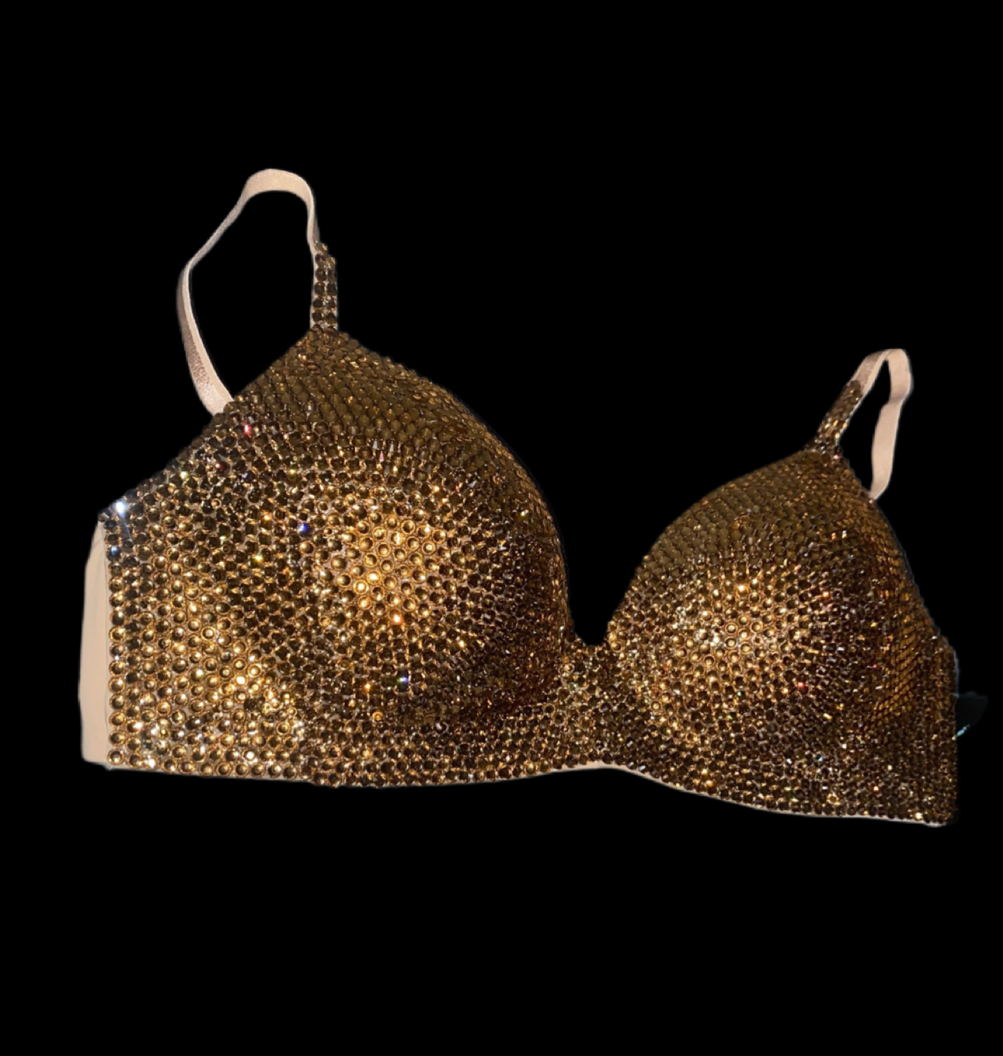 Light Gold Colorado Topaz Luxe Crystal Diamond Wireless Bra In Nude