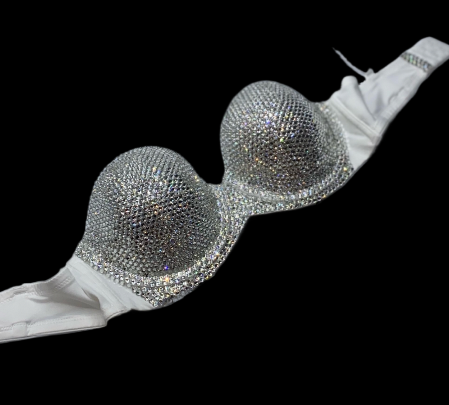 Luxe Crystal Diamond Strapless Bralet In White