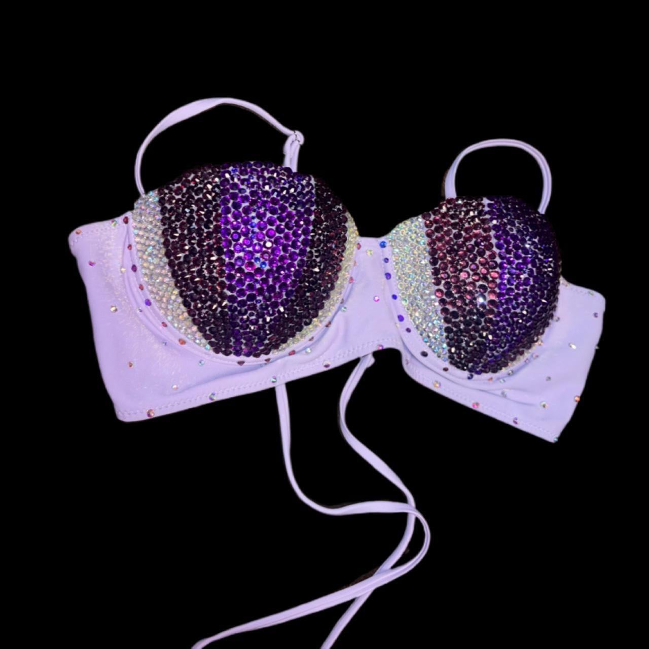 Mermaid Shell Bra In Purple Mix Lilac Size L