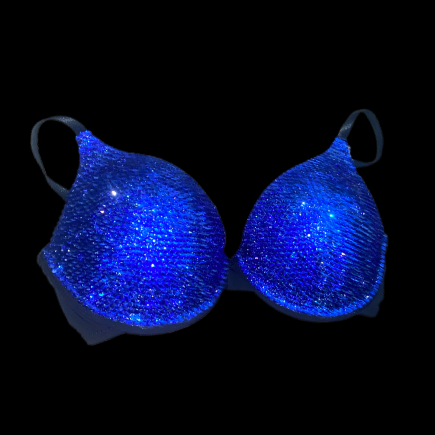 Sapphire Blue Luxe Crystal  T-Shirt Bra In Black
